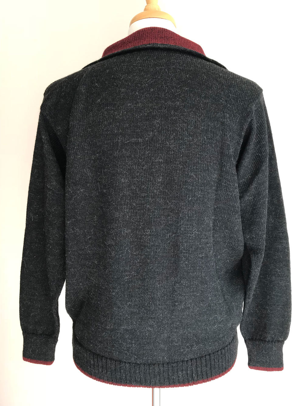 Cameron Half Zip Sweater - Charcoal/Red - 2