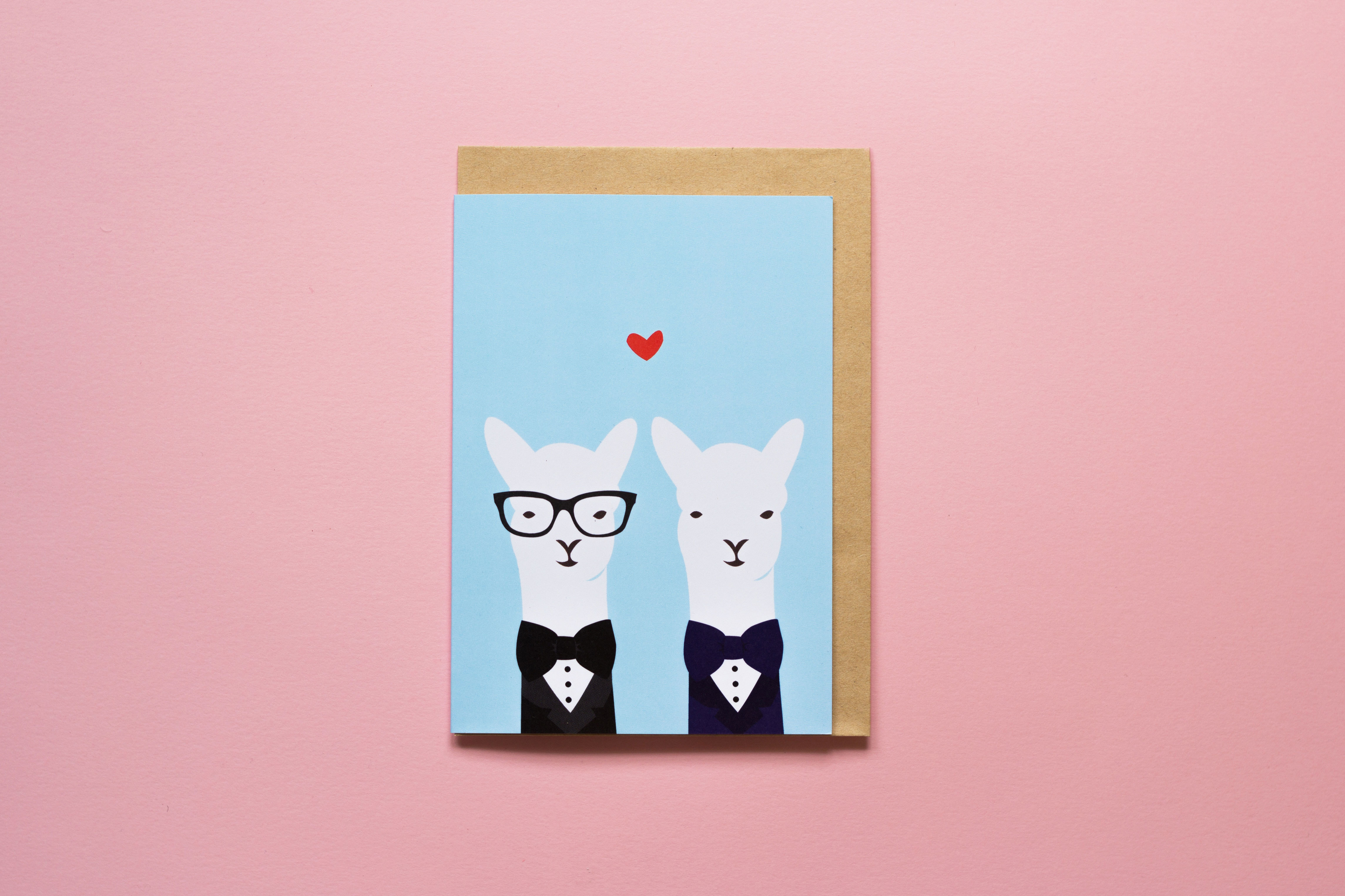 Mr & Mr Llama Greeting Card - 1