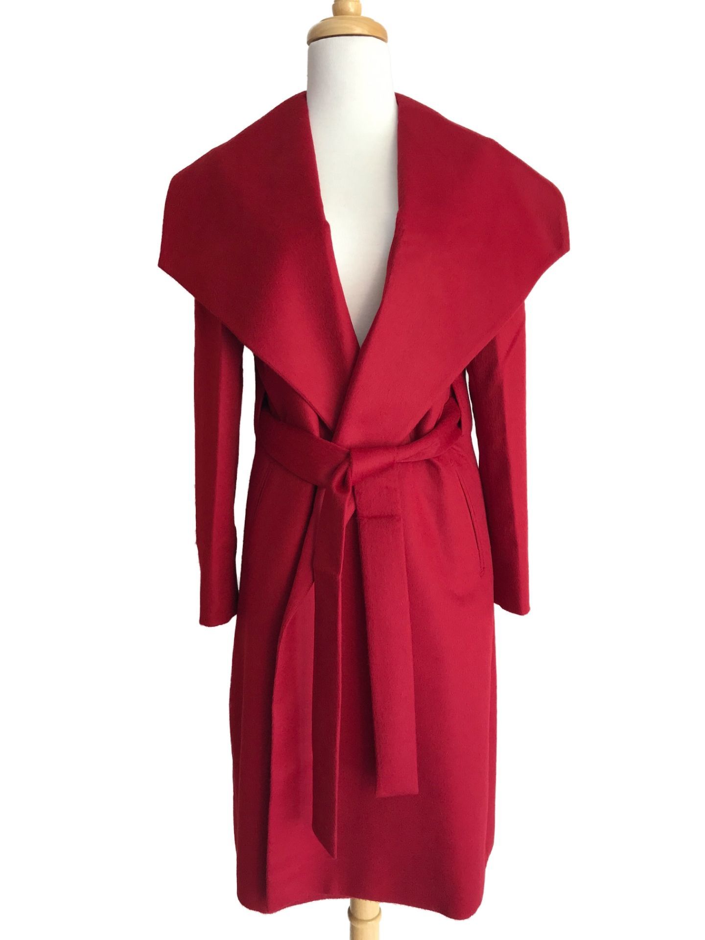 Belinda Drape Overcoat - Red Wine - 1