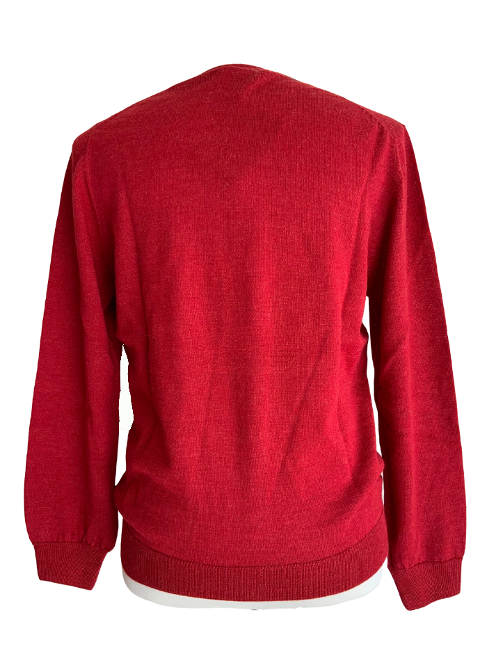 Jersey Contrast Cardigan - Red - 2