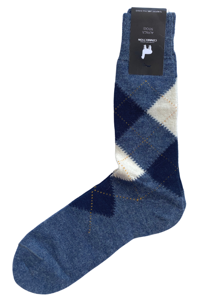 Argyle Sock - Blue Melange - 1