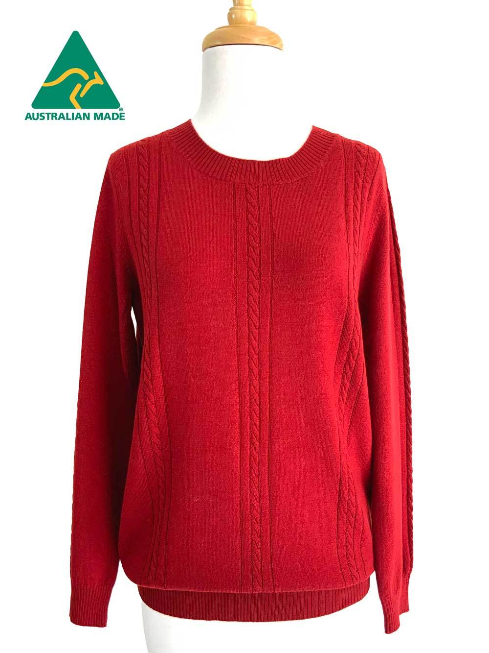 Greta Cable Sweater - Red - 1