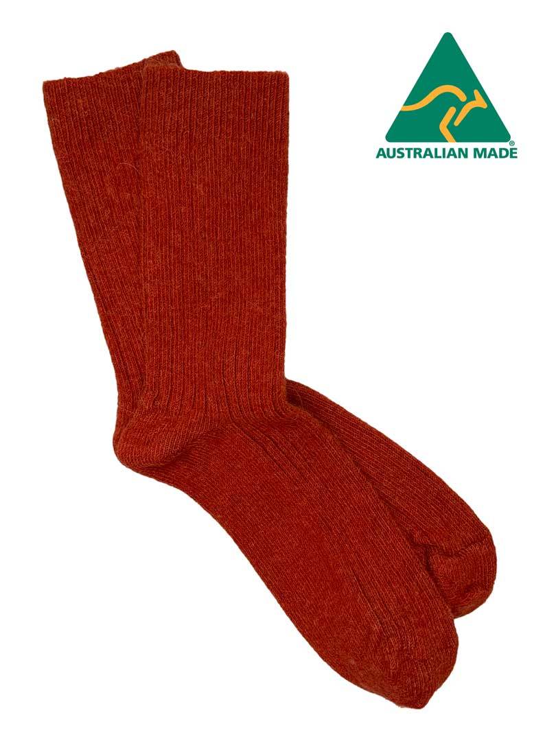 Alpaca Thick Comfort Sock - Terracotta - 2