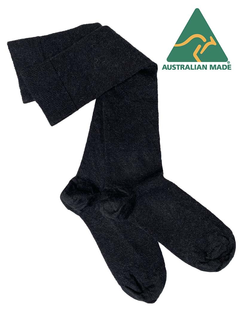 Alpaca Knee High Sock - Black - 1