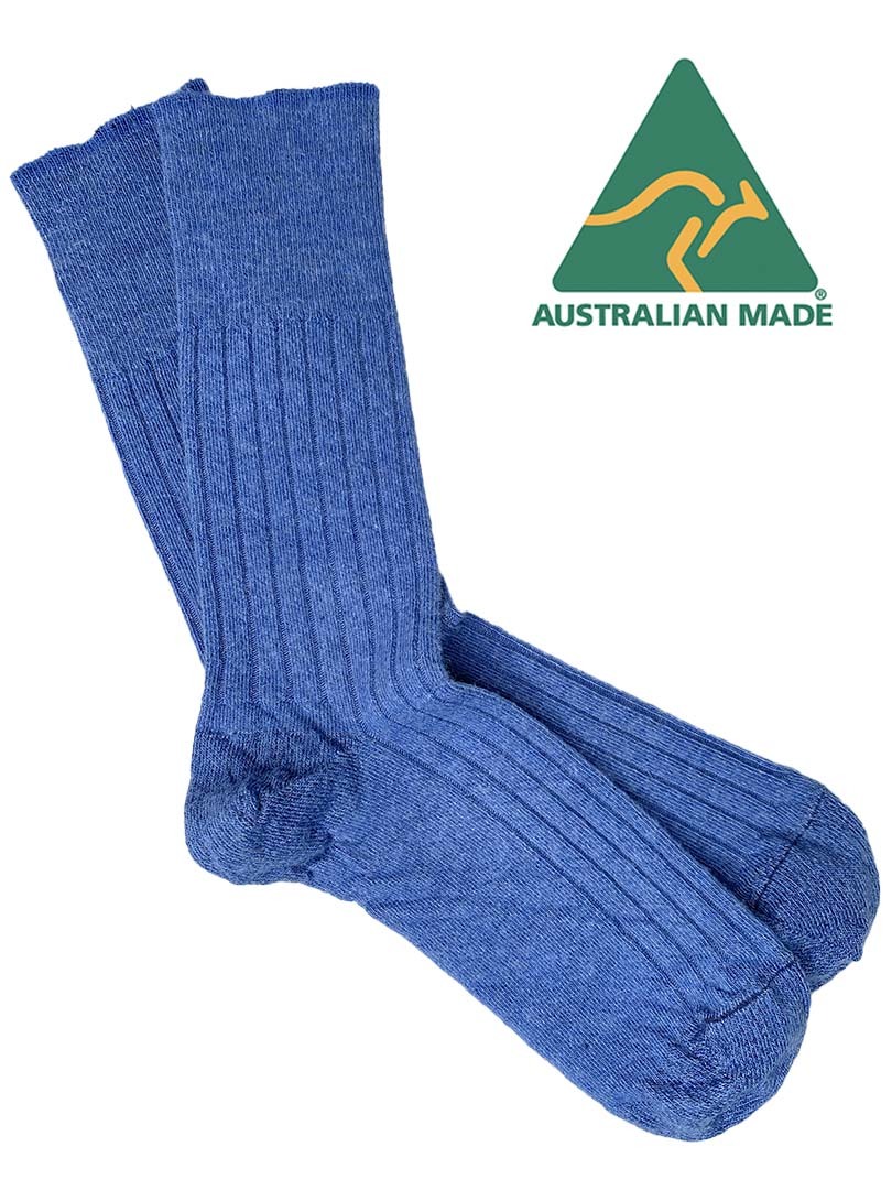 Alpaca Ribbed Comfort Sock - Denim - 2