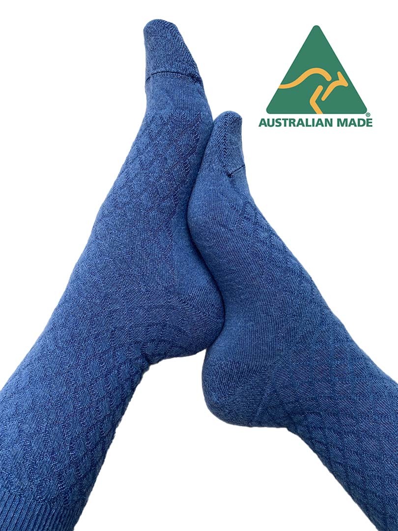 Alpaca Quilted Comfort Sock - Denim - 1
