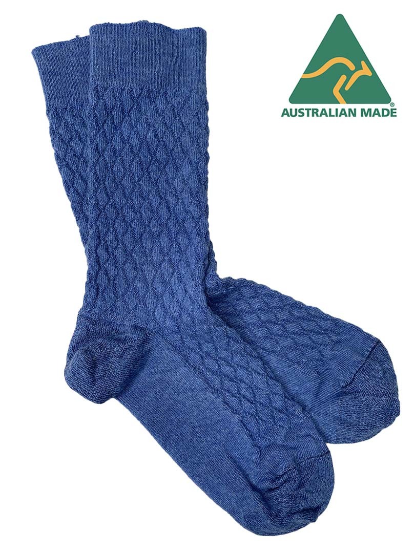 Alpaca Quilted Comfort Sock - Denim - 2