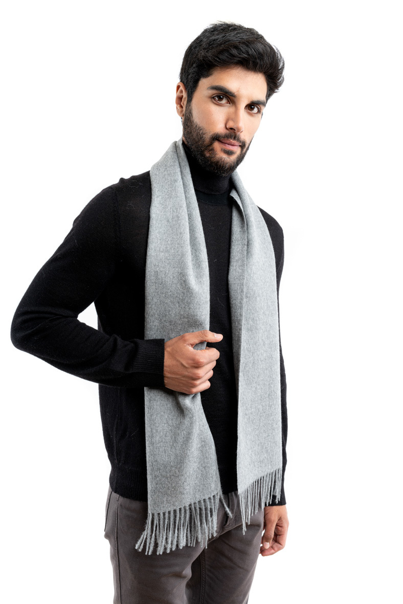 Alpaca Classic Scarf - Mid Grey - 2