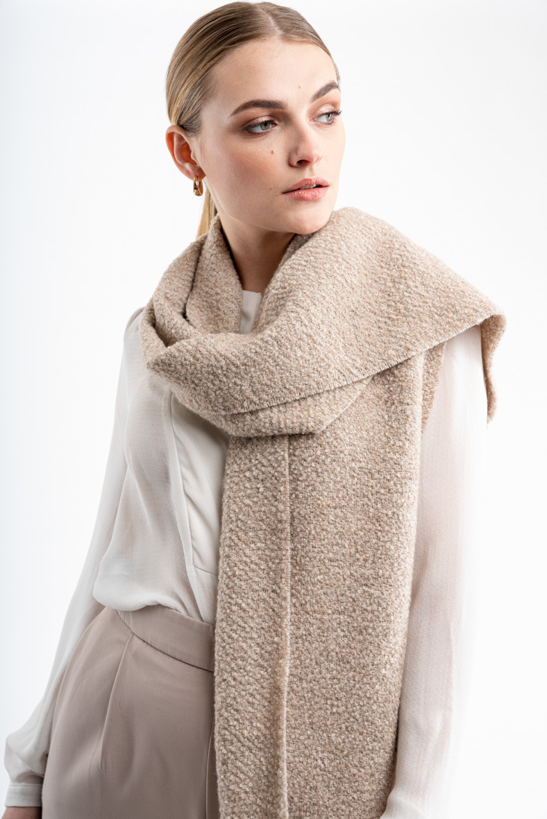 Eco Boucle Scarf - Oatmeal - 2