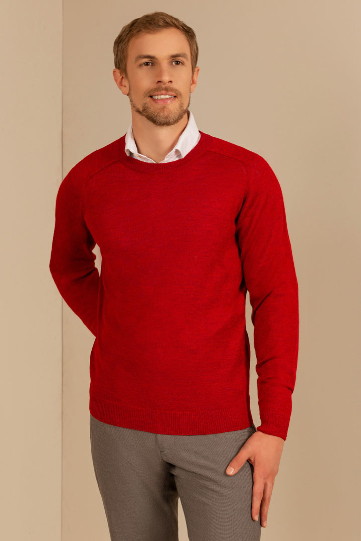 NEW - ROYAL ALPACA THEO SWEATER - ROSSO - 1