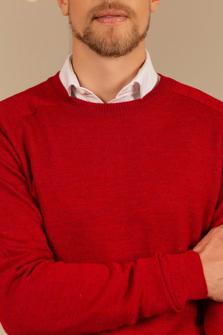 NEW - ROYAL ALPACA THEO SWEATER - ROSSO - 3