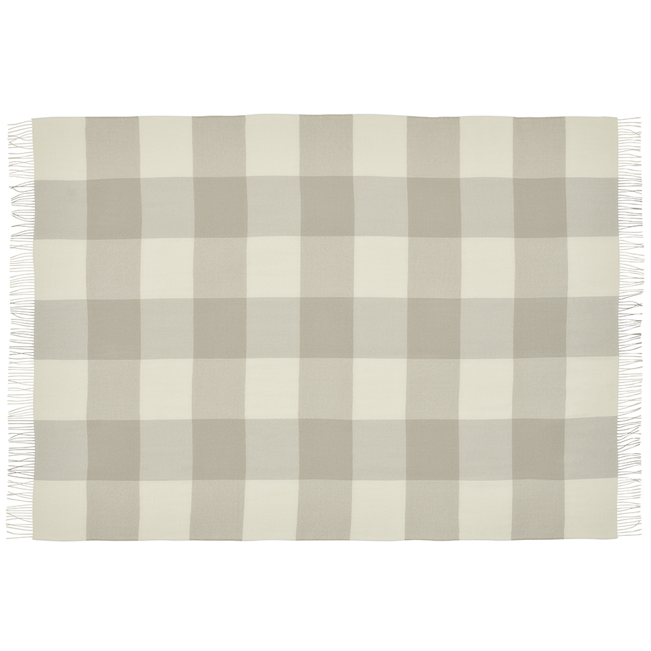 NEW - 100% Baby Alpaca Santa Fe Throw - Limestone Check - 2