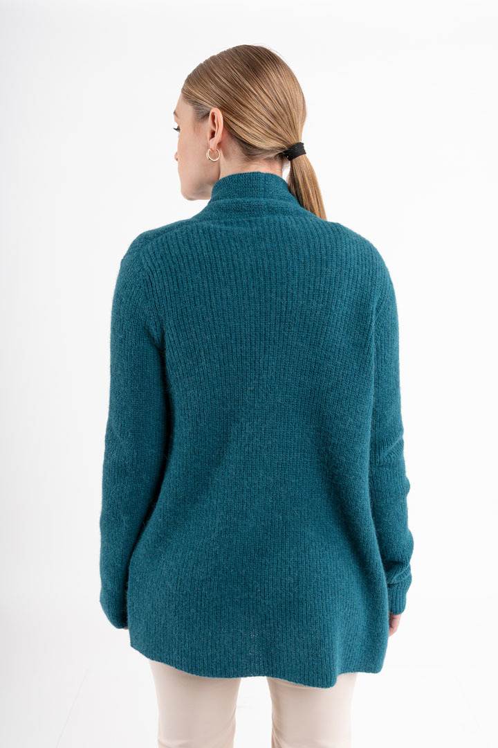 NEW - Classic Short Swing Cardigan - Turquoise - 3