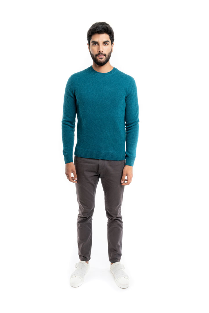 NEW - Classic Round Neck Sweater - Turquoise - 2