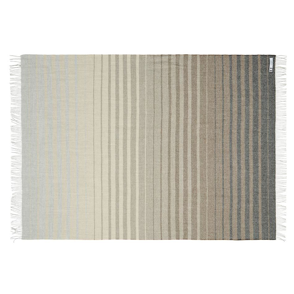 100% Baby Alpaca Throw  -  Brown Stripe - 2