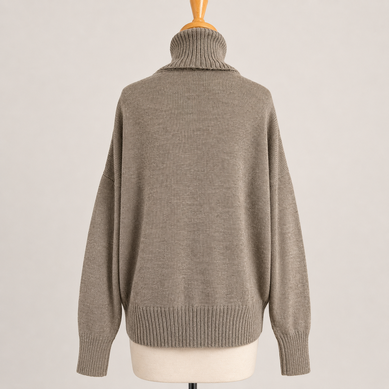 Turtle Neck Drop Shoulder Sweater - 3
